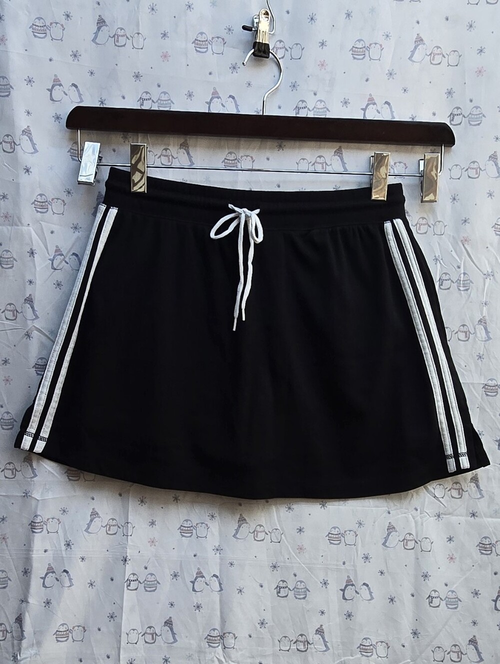 BW Sports Black Athletic Skort with White Stripe Detail